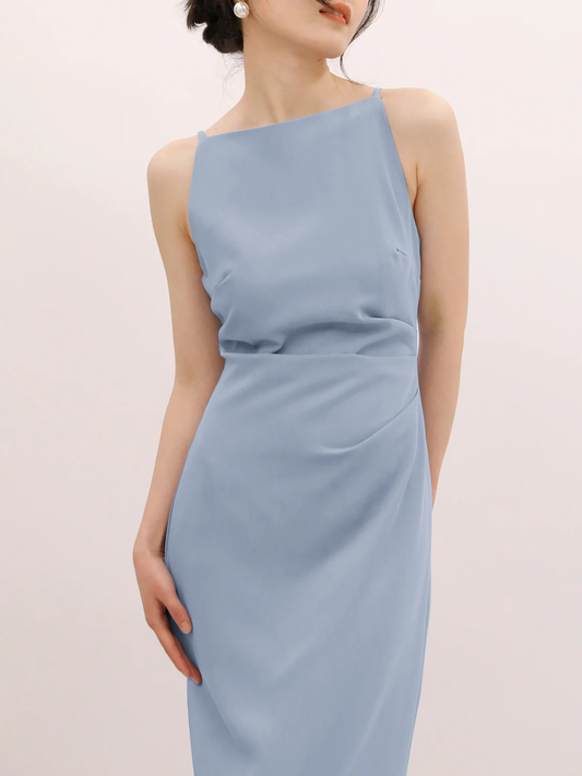 Silent Sea Boat Neck Midi Dress