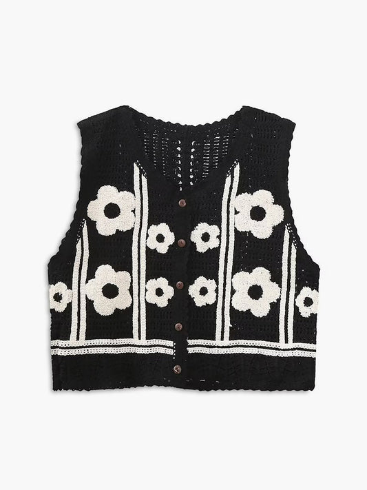 Floral Crochet Vest