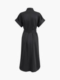 Polo Pockets Tied Midi Dress