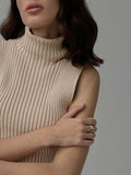 Minimalist Mock Neck Rib Tank Top