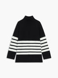 Miss Paris Mock Neck Stripe Sweater