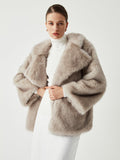 Oversized Collared Faux Fur Coat