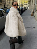 Oversized Fuzzy Women Faux Fur Coat