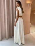 Mock Neck Cut Out Long Dress