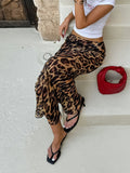 Slim Leopard Print Maxi Skirt