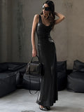 Sexy, eng anliegendes, langes Tank-Kleid 