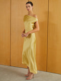 Satin Backless Sleeveless Long Dress