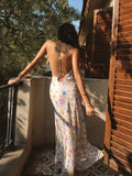 Chiffon Backless Floral Dress