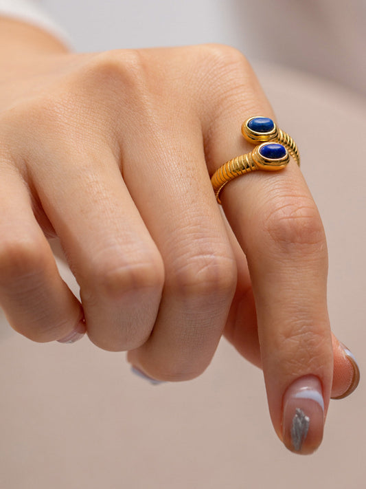 1pc Sapphire & Turquoise Snake Ring