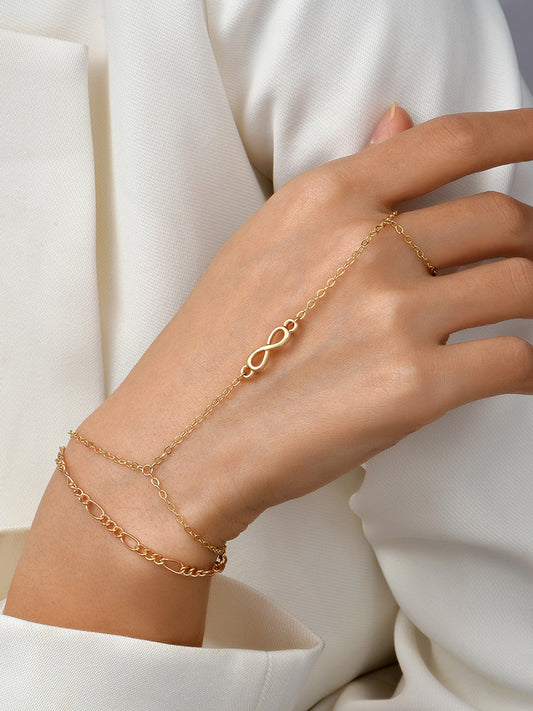 Golden Finger Ring Bracelet