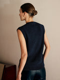 Cotton Blends Ribbed Sweater Vest