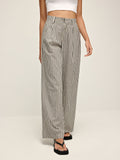 Pinstripe High-Waist Long Pants