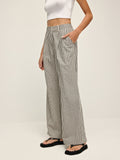 Pinstripe High-Waist Long Pants