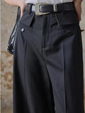 High-Waist Piping Bell Pants Without Belt