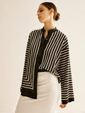 Satin Striped Button Cozy Shirt