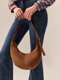 Vintage Soft-Buckle Crescent Bag