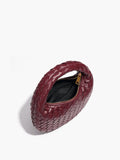 Rounded Woven Zipper Handbag