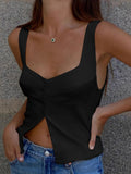 Casual Button-Front Tank Top