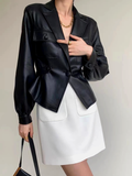 Split Belted Faux Leather Jacket