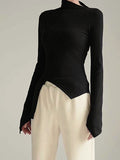 Asymmetrical Long Sleeve Slim Top