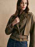 Plain Belted Warm Jacket