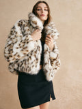 Leopard Women Faux Fur Coat