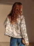 Boheme Printed Piping Winter Coat