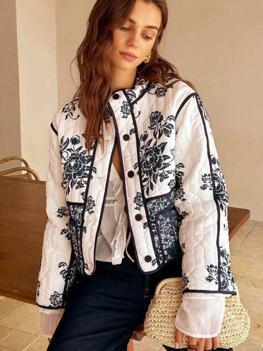 Boheme Printed Piping Cozy Jacket