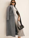 Lapel Pockets Long Coat