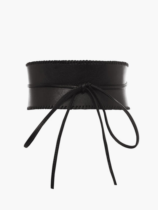 Asymmetrical Wide Tie Belt