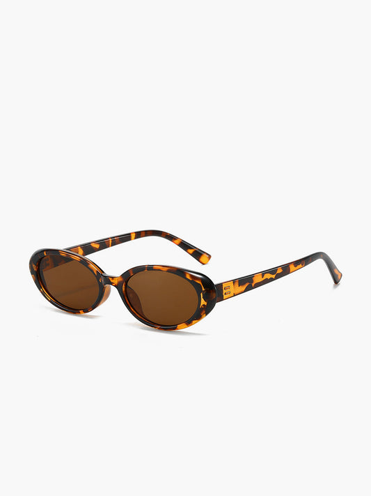 Small Oval Leopard Frame Sunglasses