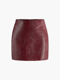 Faux Leather Textured Mini Skirt