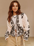 Boheme Printed Lace Up Short Jacket