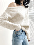 Asymmetrischer Pullover mit One-Shoulder-Träger 