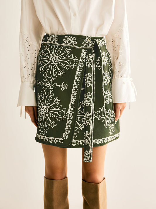 Boheme Printed Belted Skirt