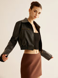 Versatile Crop Faux Leather Jacket