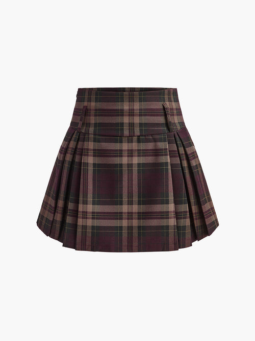 Checked Zipper Mini Skirt