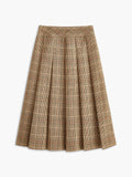 Tweed Pleated Zipper Skirt