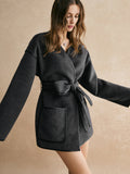 Retro Piping Belted Cinched Jacket