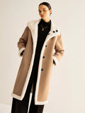 Manteau long en laine polaire double face