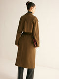 Trench-coat long à ceinture rétro 