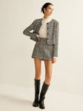 Wool-Blend Checked Mini Skirt