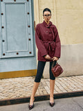 Retro Asymmetrical Belted Trench Coat