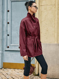 Retro Asymmetrical Belted Trench Coat