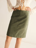 Suede A-Line Skirt Without Belt