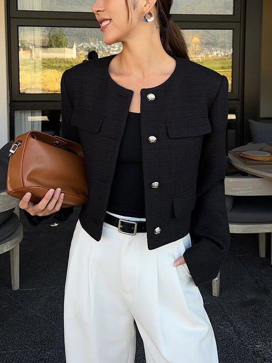 Button Down Tweed Jacket