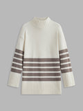 Miss Paris Mock Neck Stripe Sweater