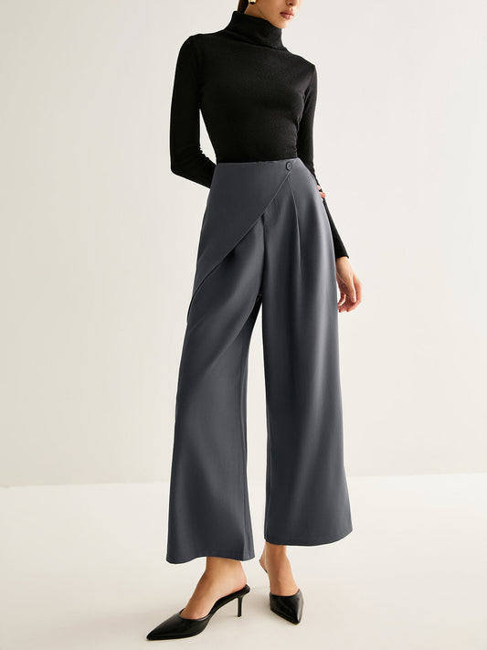 Asymmetrical Wide-Leg Pants