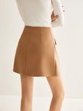 Magnet Closure Pleated Mini Skirt