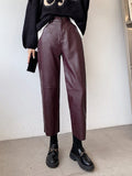 Faux Leather Cropped Pants